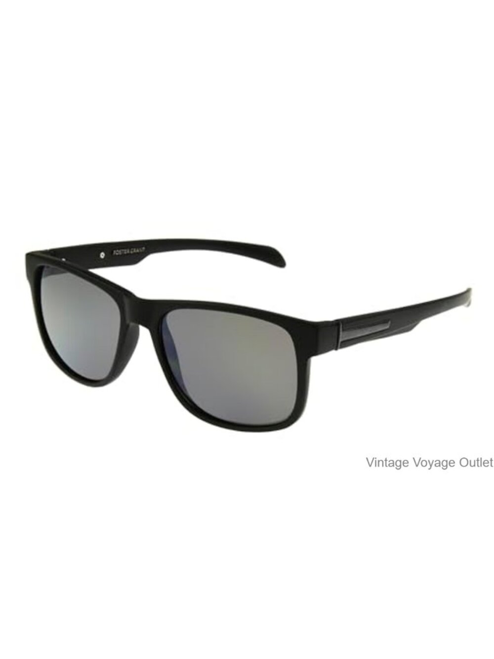 Foster Grant Men's Ramble Way Shape Sunglasses Black Smoke 52 mm